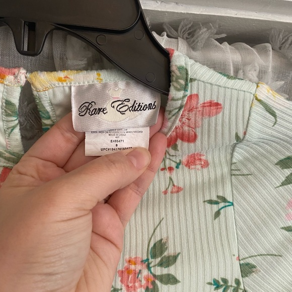 Rare Edition Green with floral print dress sz 8 - Picture 3 of 5